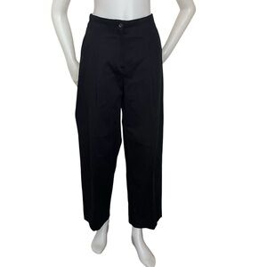 ANTHROPOLOGIE Black Pants The Essential Wide Leg Buckle Back Womens Size 8
